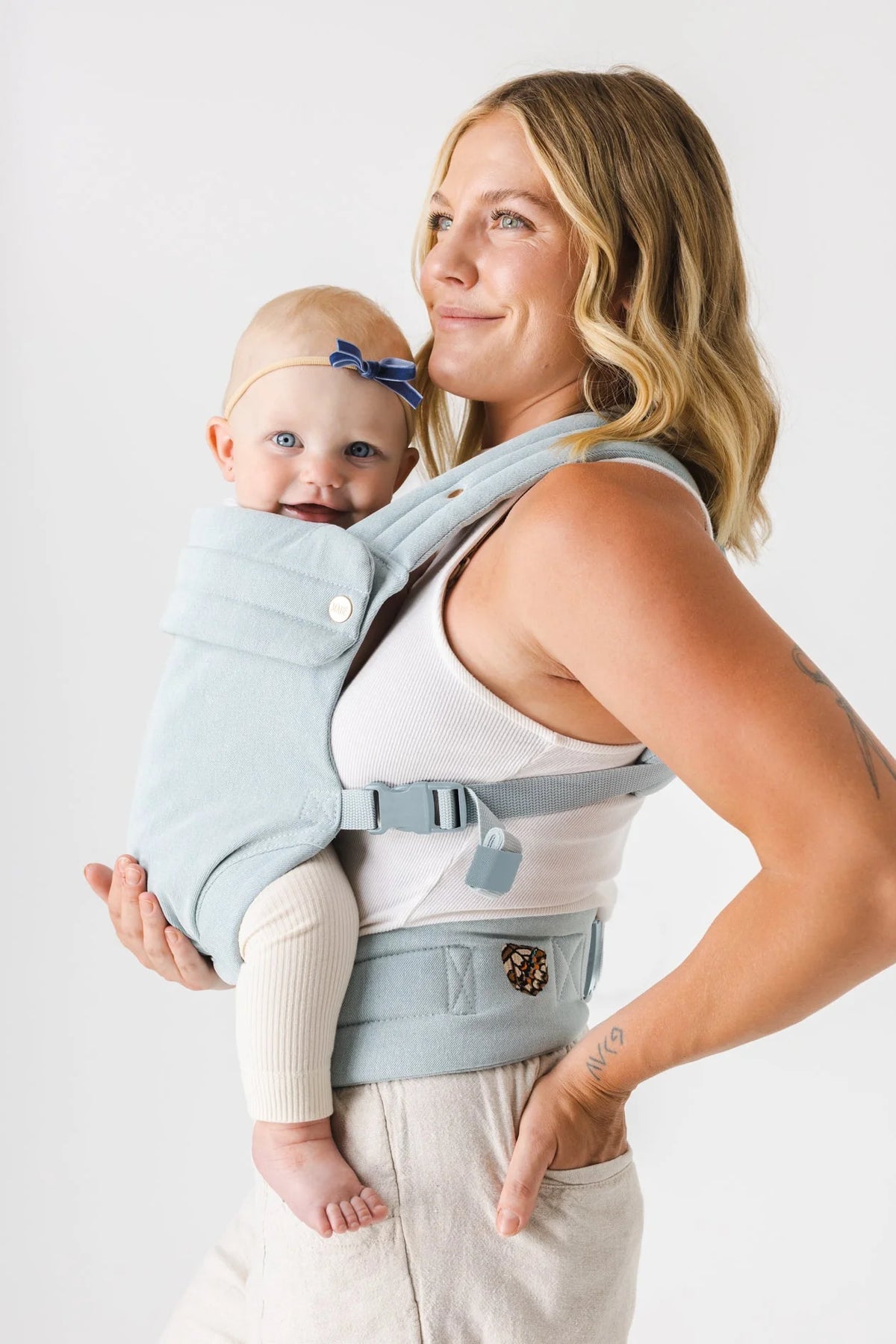 Porte-bébé VertiBaby — Houndstooth  blue